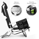Spiaggina Pieghevole Sedia Spiaggia Alluminio con Borsa Termica e Spallacci Nero