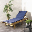 Cuscino Outdoor Imbottito Idrorepellente per Lettino da Esterno 60x180 cm in Poliestere e Policotone Blu      