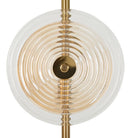 Lampada da Terra Venice Ø30x170 cm in Vetro e Ferro Oro e Naturale e Marrone      