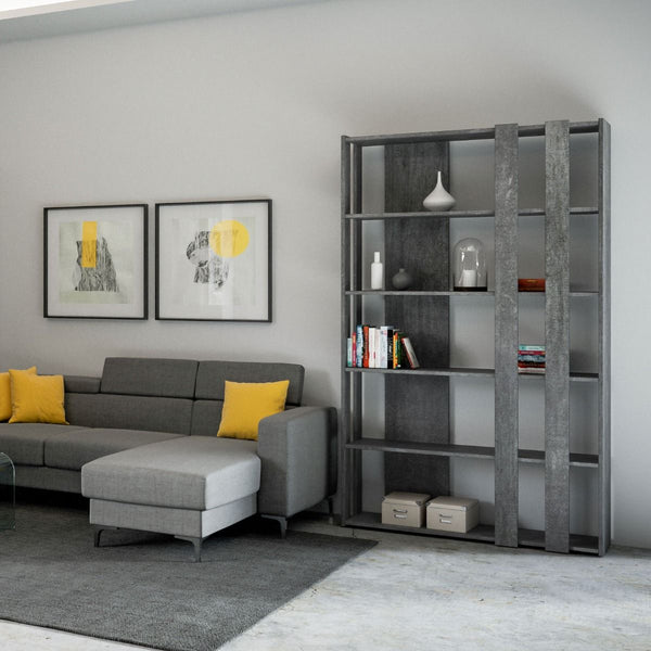 prezzo Libreria Moderna 5 Ripiani 120x36x204 cm in nobilitato Cemento