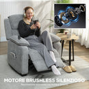 Poltrona Reclinabile 150° con Poggiapiedi Telecomando e Tasca Laterale 96x90x103 cm Effetto Velluto Grigio      