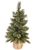 Mini Albero di Natale Artificiale Abete H90 cm Sacco con Glitter 110 Tips Verde