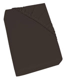 Lenzuolo Sotto con Angoli ed Elastico Tinta Unita Marrone Varie Misure