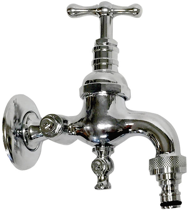 sconto Rubinetto per Fontana da Giardino in Ottone Cromato con Attacco Rapido Morelli Francoforte