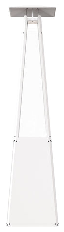 Stufa a Piramide Gas Gpl da Esterno con Vetro in Acciaio Flig Memphis Bianca