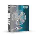 Ventilatore da Tavolo 4 Pale 3 Velocità 50W in Acciaio Laminato e Alluminio Argento      