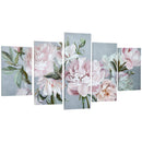 Stampa su Tela con Fiori 200x100 cm 5 Pezzi in Legno di Pino