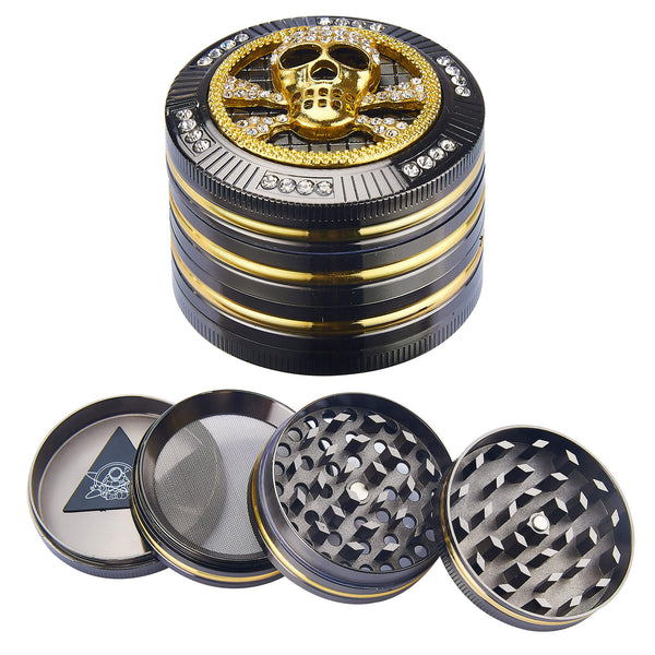 online Grinder Ø50 mm 4 Livelli per Spezie Erbe e Tabacco Teschio