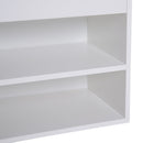 Panca da Ingresso Scarpiera con Sedile Imbottito Ribaltabile in Legno Bianco 80x30x47 cm 