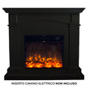 Cornice da Pavimento per Inserto Camino Elettrico 113,7x102,2x28,2 cm in MDF Sined Cetona Nero