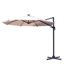 Ombrellone da Giardino Decentrato Ø3m in Alluminio con LED Florida Sabbia