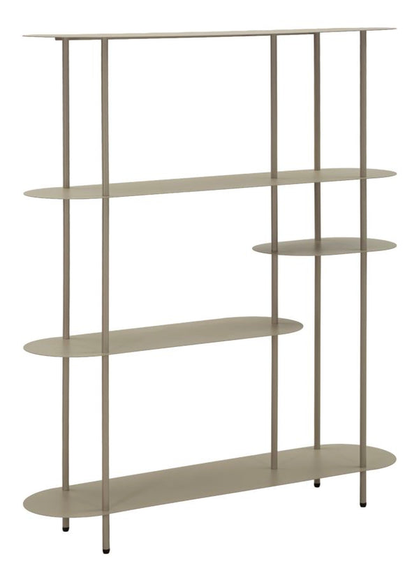 Libreria Saturno Tortora 118x31x139 cm in Metallo Grigio tortora online