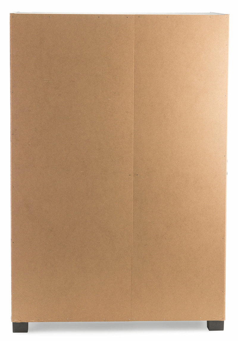 Cassettiera 5 Cassetti 68x40x101 cm in MDF Soriani Grigio Scuro e Bianca