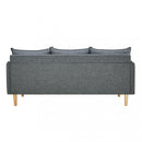 Divano 3 Posti Florin 188x84x51 h cm in Tessuto Grigio scuro