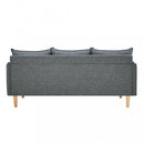 Divano 3 Posti Florin 188x84x51 h cm in Tessuto Grigio scuro