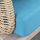 Set Salotto da Giardino Divano 2 Poltrone e Tavolino in Acacia Sbiancata e Polyrattan Santa Maria