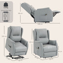 Poltrona Alzapersona Reclinabile 76x89x103 cm con Doppio Motore in Similpelle Grigio Chiaro      