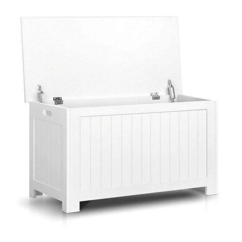 Cassapanca Baule Rettangolarein MDF 81x40x46,5 cm Fumer Valentina Bianca