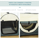 Trasportino per Cani e Gatti Pieghevole 61x46x51 cm in Oxford e PVC Grigio