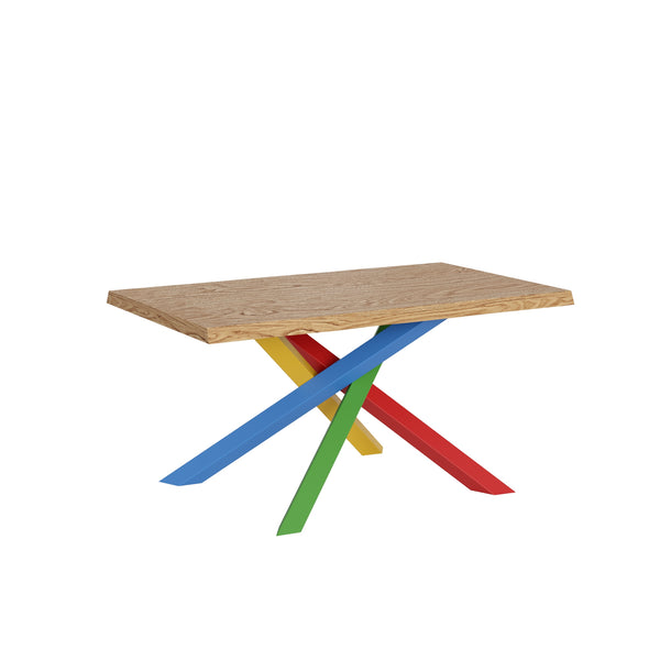 Tavolo Allungabile 160/260x90 cm Versalux Rovere Scortecciato Gambe Multicolore 4/B prezzo
