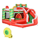 Castello Giostra Gonfiabile Natalizia 290x280x220 cm con Scivolo e Accessori Multicolore