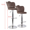 Set 2 Sgabelli 38x38x60/80 cm in Velluto Base Cromata Grigio