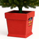 Base Albero di Natale a Vaso 40x40x41 cm con Attacco Universale in Resina Rosso      