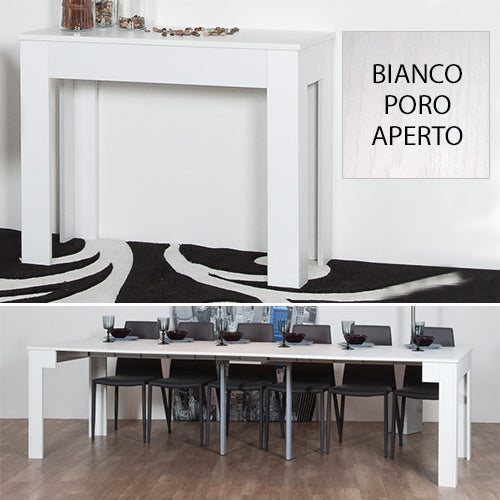 prezzo Consolle Tavolo Allungabile 42/302 Cm Bianco Poro Aperto Groupdesign Magic Big