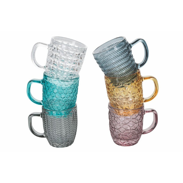 sconto Set 6 Tazzine da Caffè Ø6x7 cm in Vetro Colorato Trasparente VdE Tivoli 1996 Geometrie