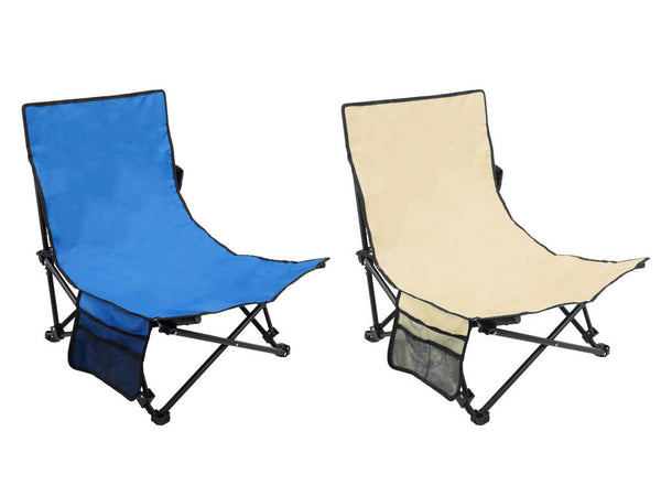 Sedia da Spiaggia Spiaggina Pieghevole con Tasche Gallipoli 64x52x67 cm in Tessuto Oxford Colore Casuale acquista
