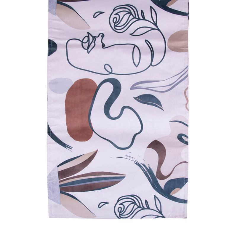 Runner da Tavolo Double Face 33x178 cm  in Poliestere VdE Tivoli 1996 Face to grey