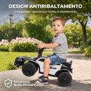 Macchina Cavalcabile Polizia per Bambini 18-36 Mesi 65x29,5x36 cm a Spinta Manuale con Musica e Vano Sottosedile in PP Nero      