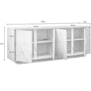 Madia Rock 4 ante effetto marmo bianco 180x43x79h cm