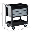 Carrello Porta Attrezzi da Officina Professionale Cassettiera in Lamiera Nero 68x46x88 cm 