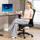 Sedia da Ufficio Ergonomica e Regolabile 58x53x97-107 cm con Schienale Ricurvo in Pelle PU e Acciaio Nero      