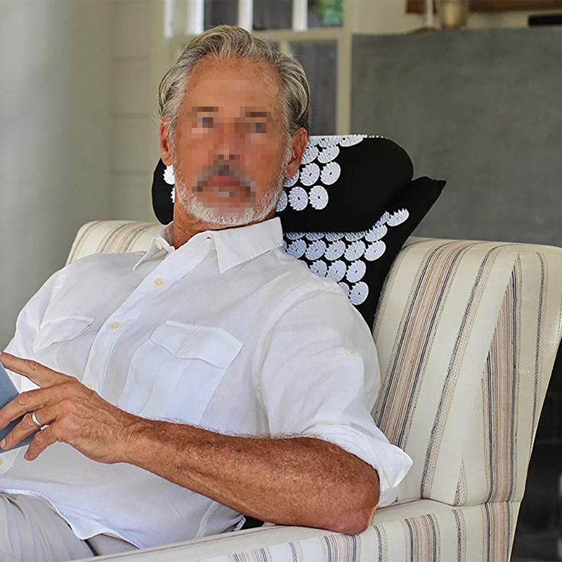 Tappetino 63x39x2 Agopressione con Cuscino Nero