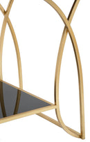 Tavolinetto Sunshine 57x46x60 cm in Ferro e Specchio Oro e Nero