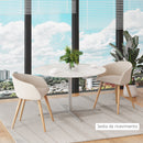 Set di 2 Sedie da Pranzo Stile Scandinavo 55x56x74 cm Imbottite in Tessuto Beige      