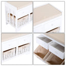 Panca Contenitore in Legno con Cassetti e Ceste in Vimini Bianco 98x34x52 cm 