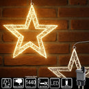 Stella Luminosa di Natale 3D in Metallo con 1440 LED Luce Calda Larghezza 50 cm