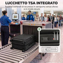 Valigia Rigida Media 71 L 66x43x28 cm Espandibile con 4 Ruote e Lucchetto TSA in ABS Nero      
