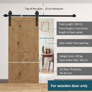 Kit per Porta Scorrevole Rustico con Binario 200 cm in Acciaio Nero