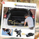 Passeggino per Cani Taglia XS e S 81x48x99 cm con Cesto Cuscino e 2 Guinzagli Nero e Grigio   