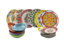 Servizio Piatti 18 Pezzi in Porcellana e Gres Multicolor Villa d'Este Home Tivoli Calamoresca