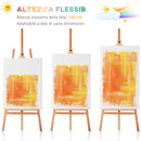 Cavalletto per Pittura Treppiede 65x68x174-230 cm con Supporto per Tela Regolabile in Legno di Faggio   