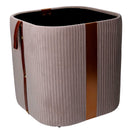 Set  3 Pouf Contenitore in Tessuto Velluto Grigio