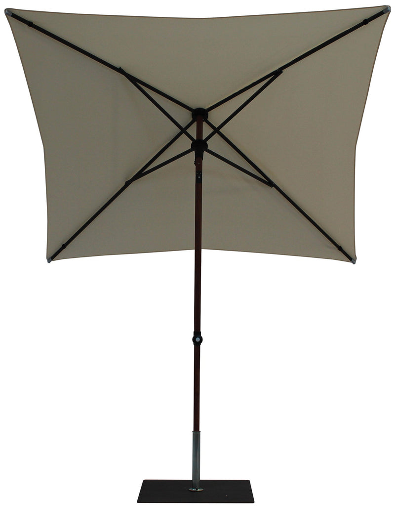 Ombrellone da Giardino 2x2 m Palo Ø38 mm in Alluminio Effetto Legno Tessuto Poliestere Trend Wood Ecru