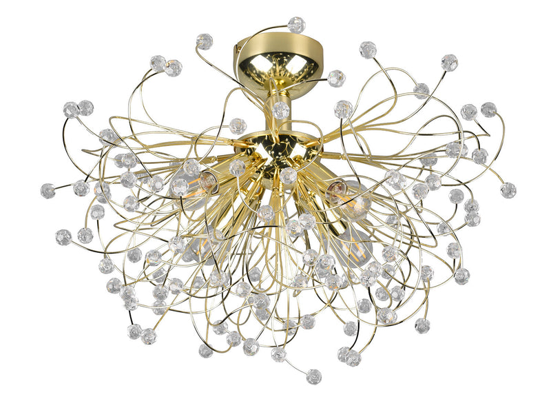 Plafoniera da Interno Attacco E14 in Metallo Ottone lucido