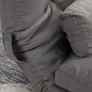 Divano Letto da Terra 130x73x60 cm con Schienale Reclinabile su 7 Livelli e Cuscini Grigio Carbone      