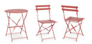 Set 3 Pezzi Bistrot da Giardino con Tavolo e 2 Sedie in Acciaio Verniciato Austin Terracotta  